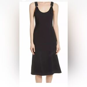 ALC Women's Sander‎ Buckle Strap Midi Dress Black Sz 12 LBD 152521 NWT